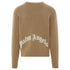 Palm Angels Curved Logo Beige Knitted Jumper S